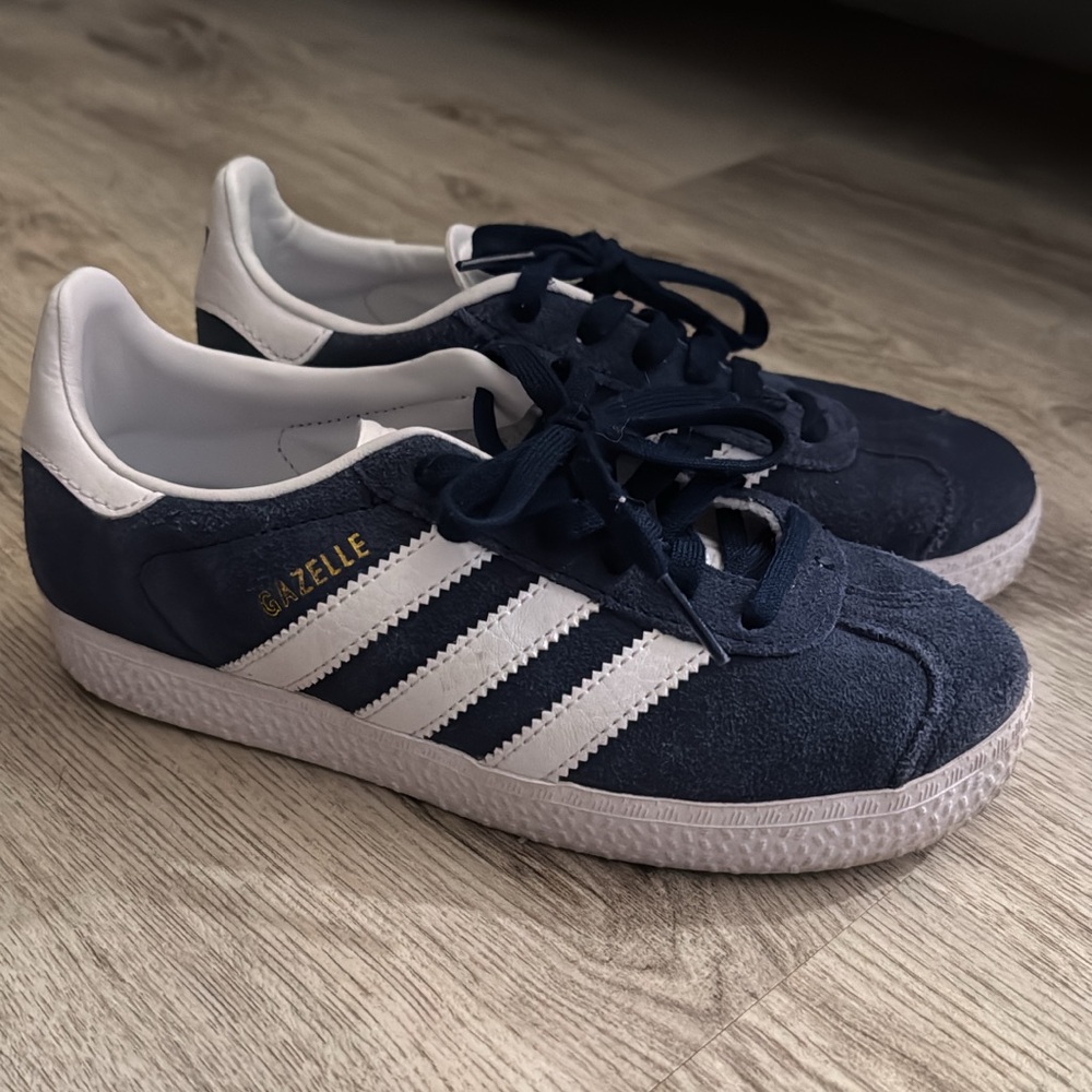 Adidas Gazelle Dark Blue and White Shoes